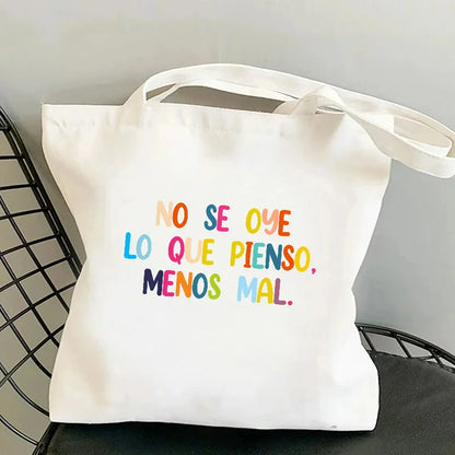 Spanish Women Shoulder Bag Graphic Harajuku Shopper Bags Large Capacity Canvas Tote Handbag No Zipper Eco Casual Girl Handbags