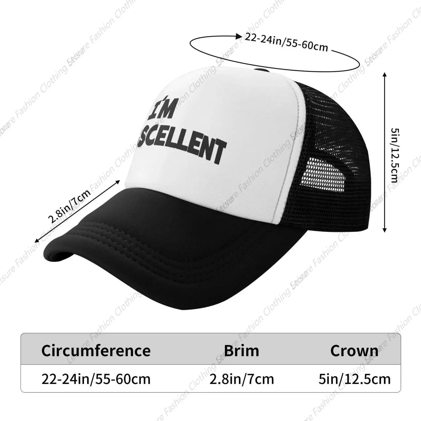 I'm Eggscellent Baseball Hats for Men Women Adjustable Dad Trucker Hat Outdoor Daily Leisure Caps