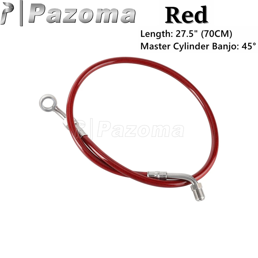 Motorcycle Hydraulic Banjo Braided Line Steel Brake Hose Cable For Harley Softail Slim Breakout Deluxe Street Bob Fat Boy 18-23