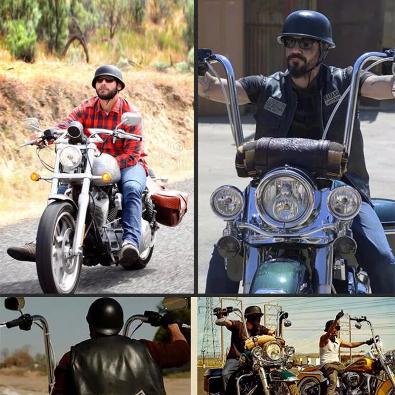 1X Motorcycle Helmet Open Face Helmet Half Helmet Retro Moto Casco Capacete Dot Approved Half Face Safety Helmet DOT