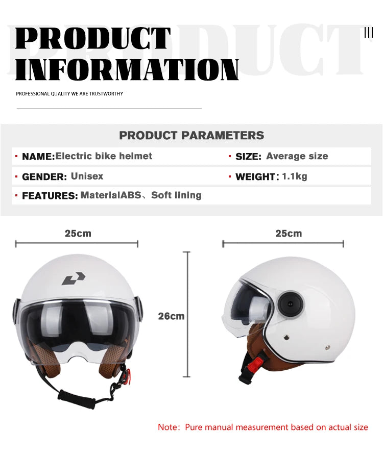 UCHOOSE 3/4 Open Face Motorcycle Helmets With For Men Women Vintage  Moto Bike Cascos Scooter Protective helmets