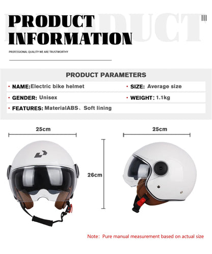 UCHOOSE 3/4 Open Face Motorcycle Helmets With For Men Women Vintage  Moto Bike Cascos Scooter Protective helmets