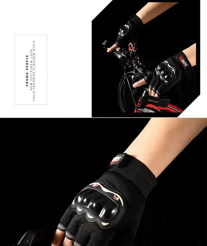 Men Half Finger Gloves Slip Rresistant Wear-resistant Racing Off-road Shatterproof Breathable Motorcycle Bicycle Tactical Glove