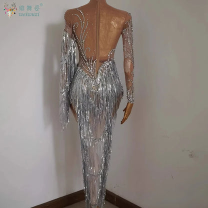 Latin Dance Costume for Adults and Child Customized Senior AB Stones Fringe Dresses Team Latin Professional Performance Clothing