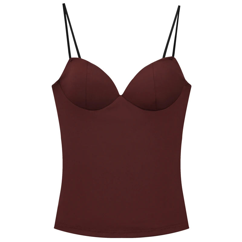 Women's Tops Bustier Corset Crop Slip Top Women Bodycon Backless Sexy Tops 2026New Brown Black Gray Camisole Vest Female Fashion