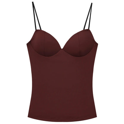 Women's Tops Bustier Corset Crop Slip Top Women Bodycon Backless Sexy Tops 2026New Brown Black Gray Camisole Vest Female Fashion