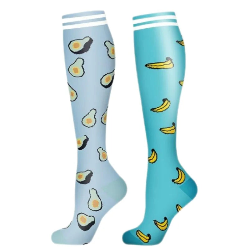 2Pairs New Cat Compression Socks Knee High 20-30 Mmhg Fit Medical Edema Diabetes Varicose Veins Running Compression Sports Socks
