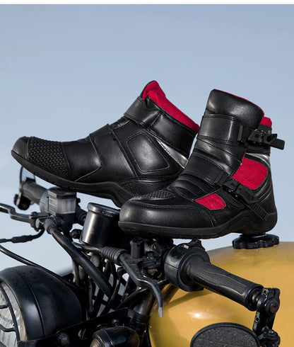 Man Motorcycle Boots New Breathable Anti-fall Rider Road Racing Motorcycle Shoes Microfiber Leather Men's Motos Protection Boot