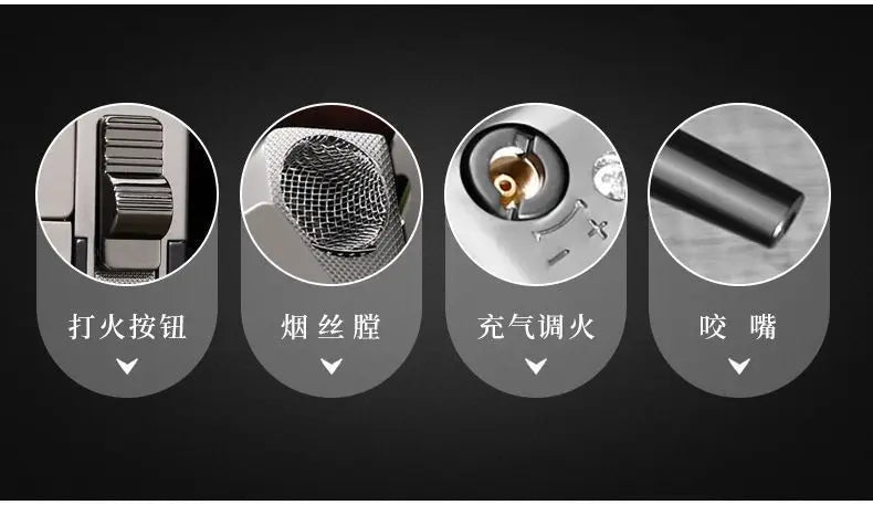 JOBON New Folding Pipe Integrated Inflatable Oblique Flame Lighter Metal Material Men's High-end Gifts