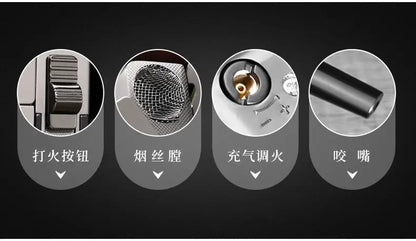JOBON New Folding Pipe Integrated Inflatable Oblique Flame Lighter Metal Material Men's High-end Gifts