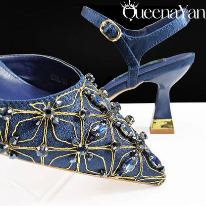 Festive Elegance:Spot Goods High Quality Women's Pumps Fashion Design For Nigeria Wedding Party Ladies Shoes