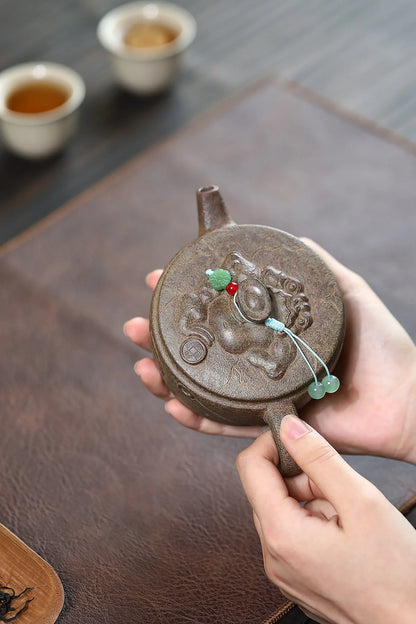 250ml Exquisite Yixing Purple Clay Teapots Master Handmade Large Caliber Pot Raw Ore Agilawood Mud Kettle Chinese Zisha Tea Set