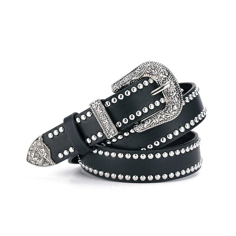 New Fashion New Bronze Bullet Belt Metal Belt Men And Women Punk Hardware Jeans Belt Y2K Belt Designer Belt Women's Belt