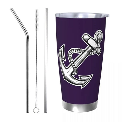 Fremantle Dockers Anchor Stainless Steel Tumbler Vacuum Insulated Mugs Thermal Cold Cup Straw With Lid 20oz