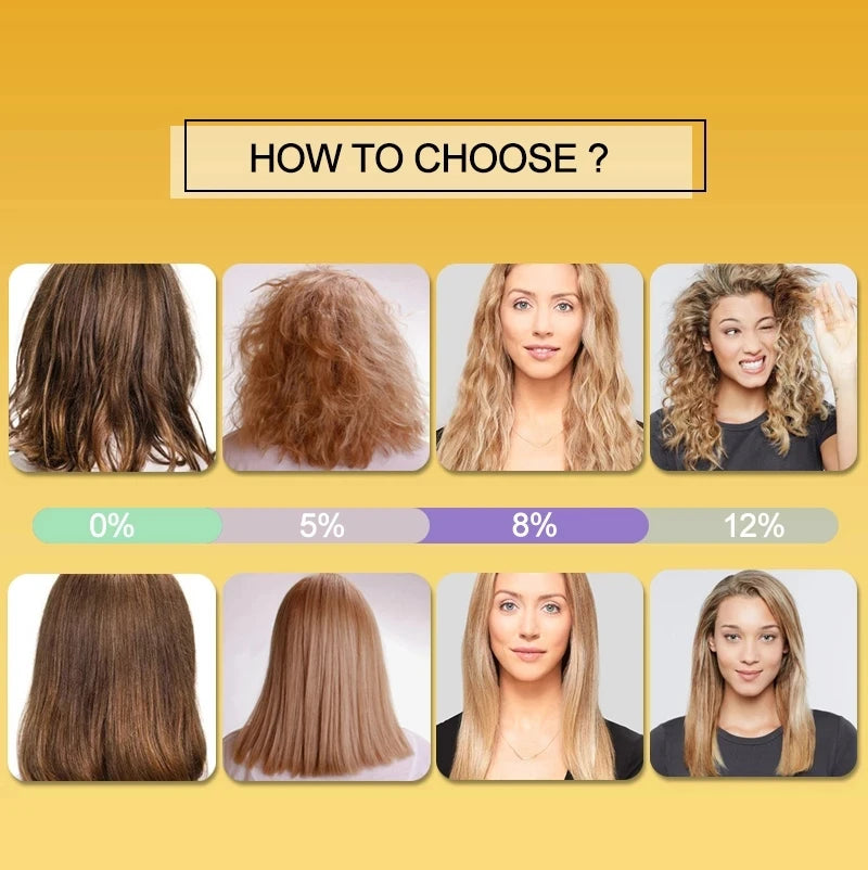 PURC Brazilian Keratin Hair Treatment Formalin Professional Straightening Smoothing Curly Hair Frizz Dry Repair Cream Hair Care