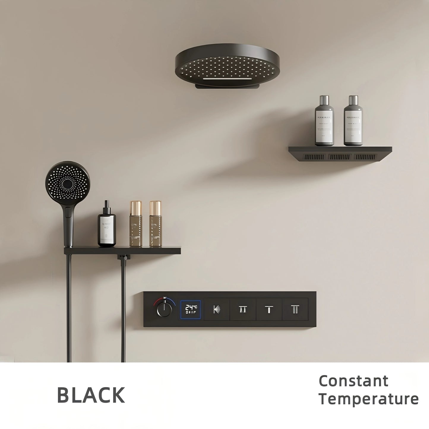 Shower System Set 2025 in Wall Mount With Thermostatic Multi-Function Mixer Rainfall For Showering Luxury Bathroom Smart Home