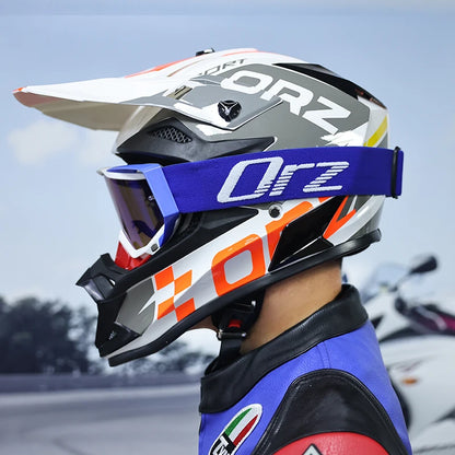 ORZF16-Off road motorcycle helmet, men's and women's rally helmet, mountain bike riding speed drops in all seasons