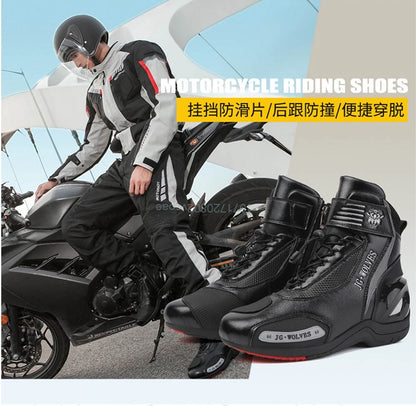 Motorcycle Riding Boots Men Women Knight Outdoor Waterproof Sneakers Shoes Off-road Professional Leisure Protective Riding Boots