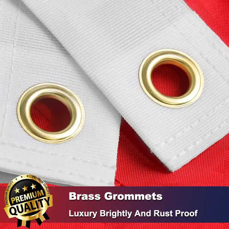 Embroidered USA Flag Outdoor Waterproof Nylon Sewn Stripes Brass Grommets Oversized American Flags And Banners United States