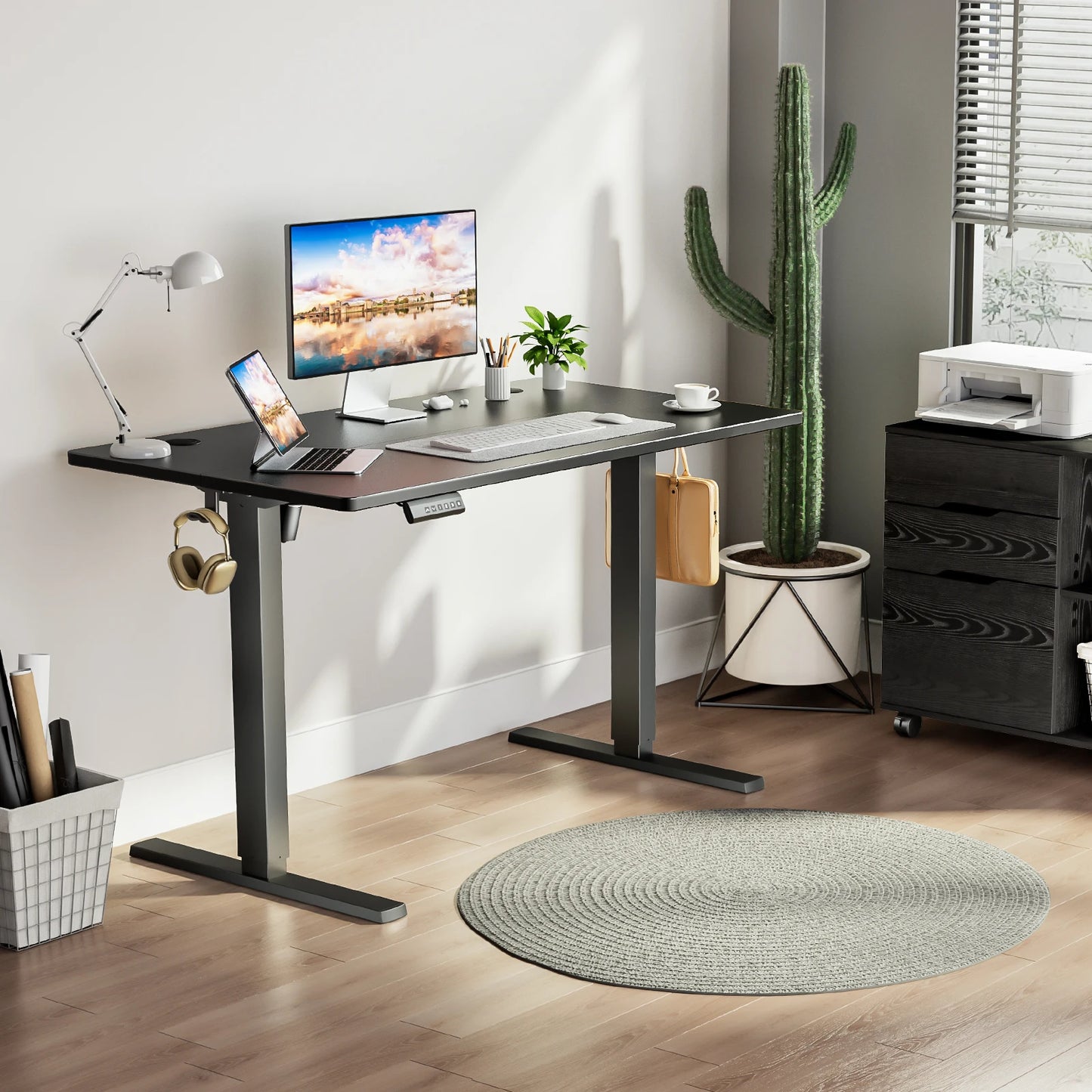 MCQ Electric Standing Desk Height Adjustable 40x24 Inch Stand Up Sit Stand Computer Desk Workstation Ergonomic Work Table
