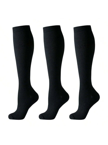6 Pairs of Compression Socks - Unisex Knee-High Design with Soft & Lightweight Fabric, Low-Pressure Support for Nurses, Running,