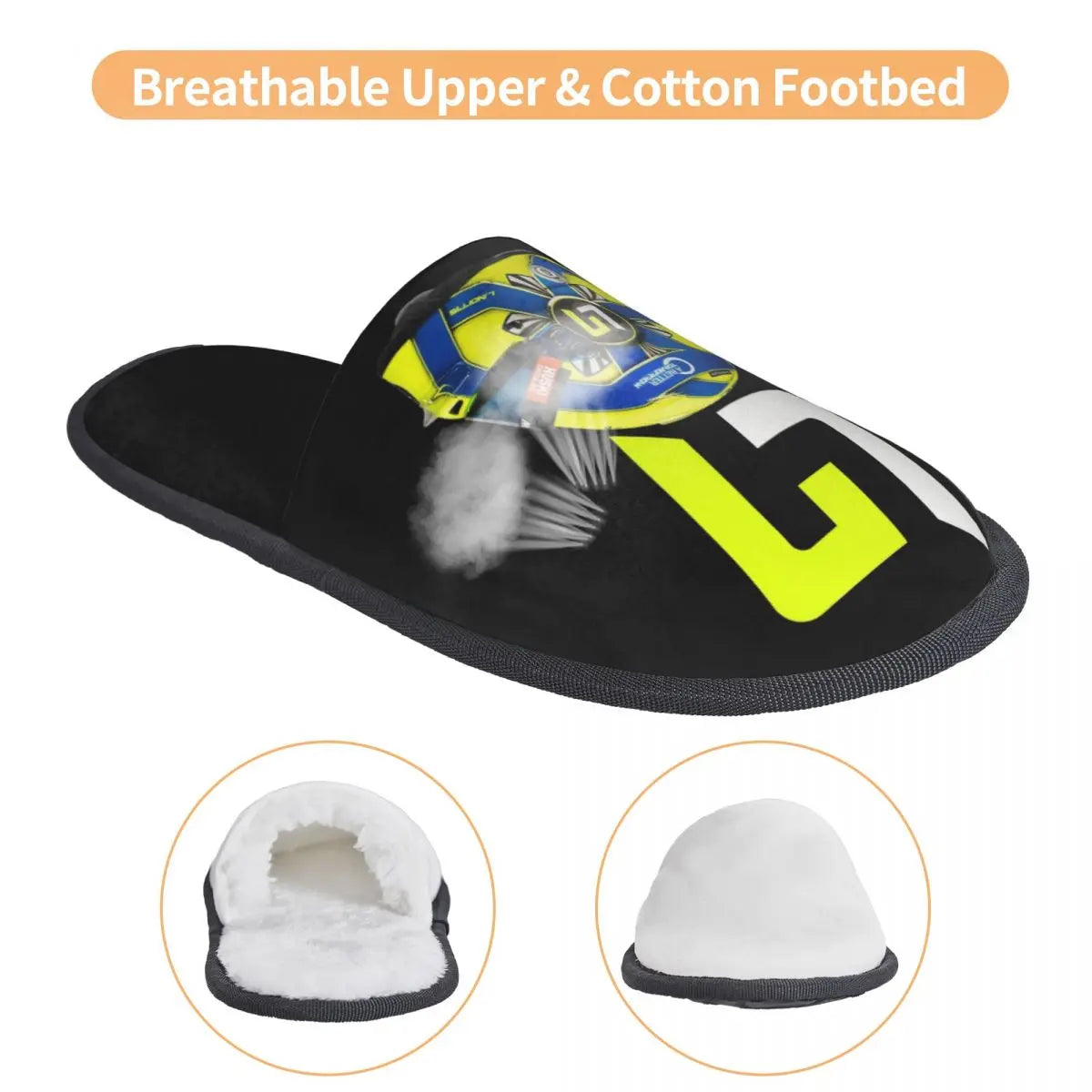 Custom British Lando Norris Racing Driver Guest Slippers for Spa Women House Slipper