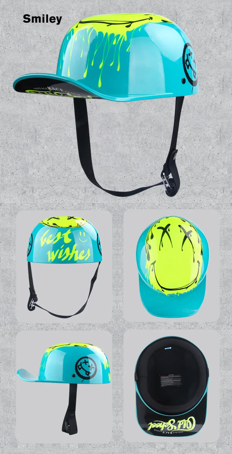 2023 NEW Gourd Baseball Cap Special Motorcycle Off-road Vehicle Battery Car Helmet Suitable For Men And Women Handsome Novel