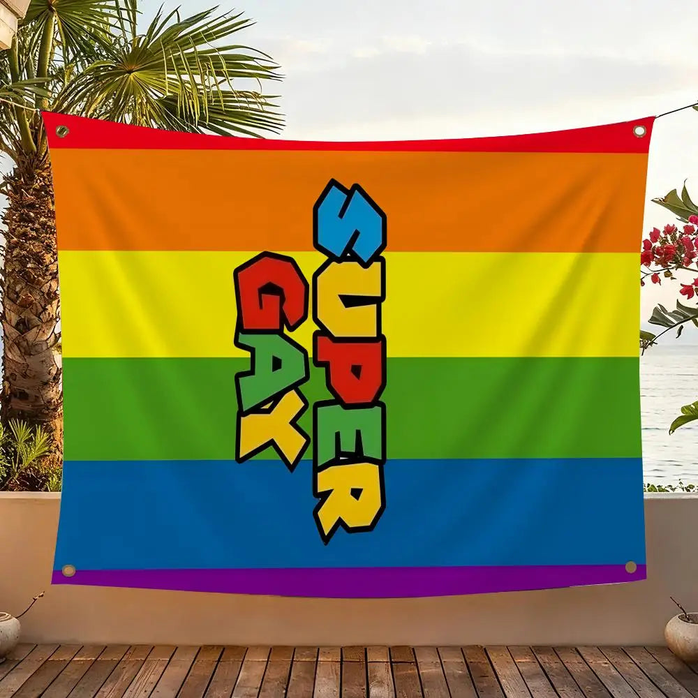 L-LGBT Gay Rainbow Pride Flags Home Yard & Garden Decor Banner - Indoor Outdoor Wall Hanging Flag