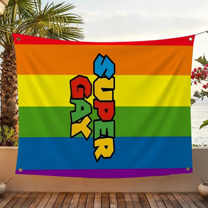 L-LGBT Gay Rainbow Pride Flags Home Yard & Garden Decor Banner - Indoor Outdoor Wall Hanging Flag