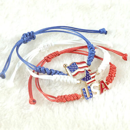 New stylish alloy USA Independence Day Bracelet USA Flag Election Holiday Party Honoring patriotism Bracelet accessories for men