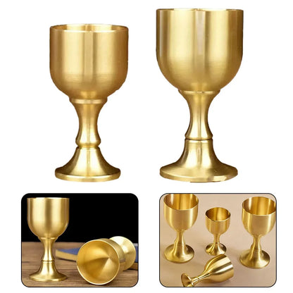 1pcs 50ml 100ml Vintage Brass Mug Red Wine Glass Good Gloss Copper Portable Smooth Edge Water Beer Cup Drinkware For Party Bar