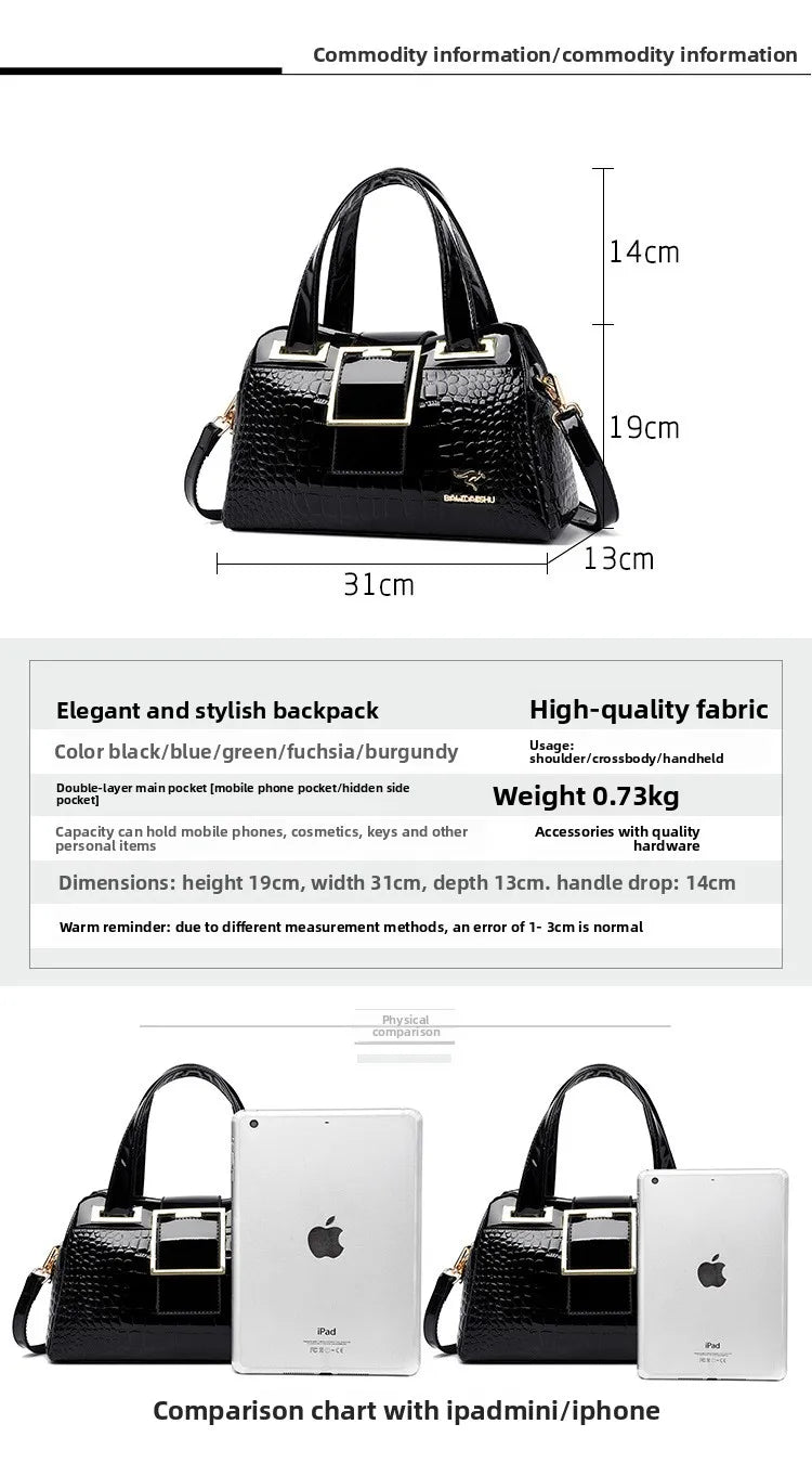 Women's Bag New Style Middle-aged Women's Bag Simple Trendy Single Shoulder Crossbody Bag Fashionable Elegant Handheld Mom Bag