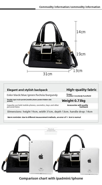 Women's Bag New Style Middle-aged Women's Bag Simple Trendy Single Shoulder Crossbody Bag Fashionable Elegant Handheld Mom Bag