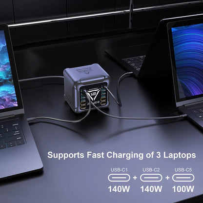 1200W USB C Charger, GaN PD3.1 140W 100W PPS Fast Charging Station Type-C Laptop Power Adapter for MacBook Samsung S25 iPhone 17