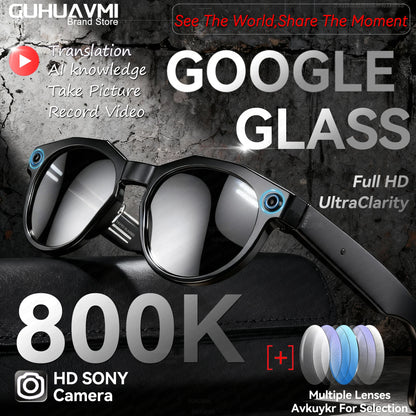 2026 New 8K HD AI Smart Glasses Men Chat GPT 800MP Camera Bluetooth Call AI Translation Voice Assistant Control Sunglasses Women