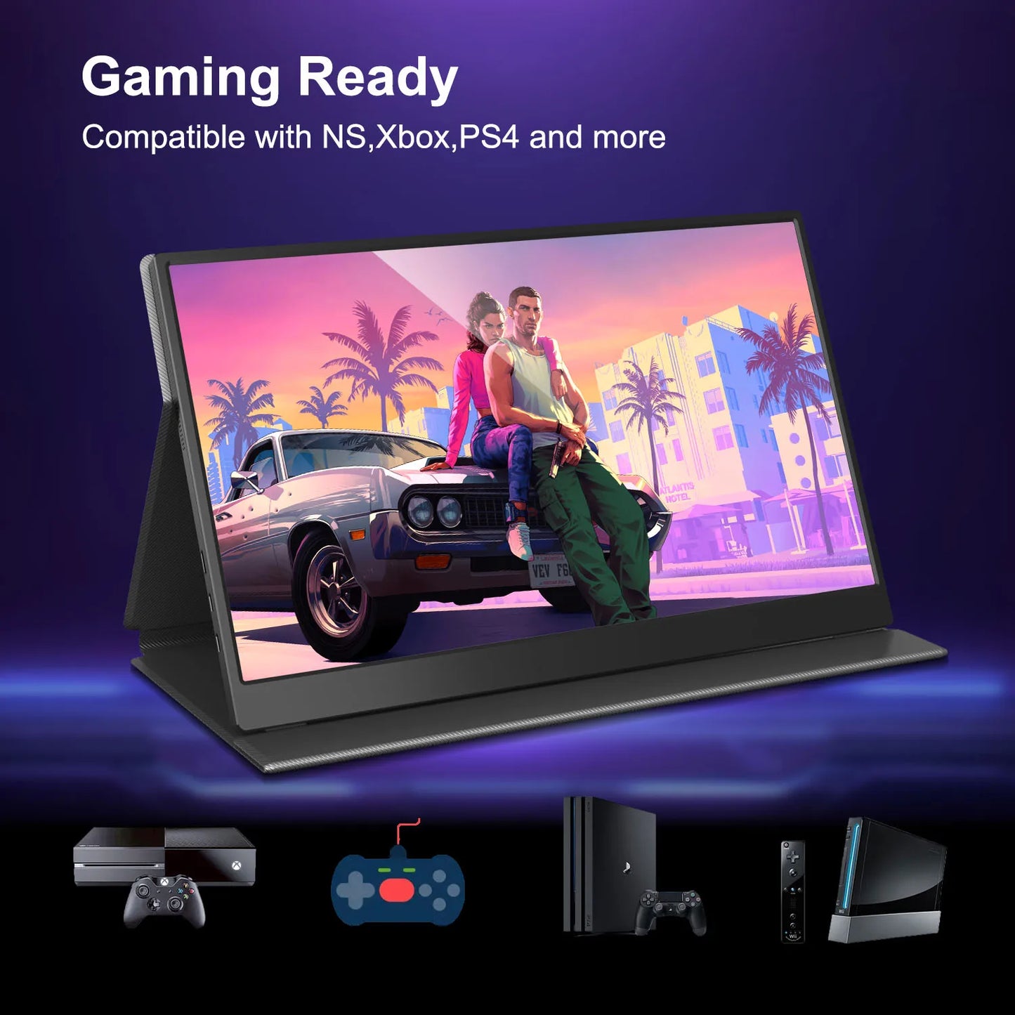 Adreamer 1920*1080 15.6-inch Portable Monitor 60HZ For Laptop/ XBox/ PS5/ Switch/ TV Box/ Cell Phone PC Extension Mobile