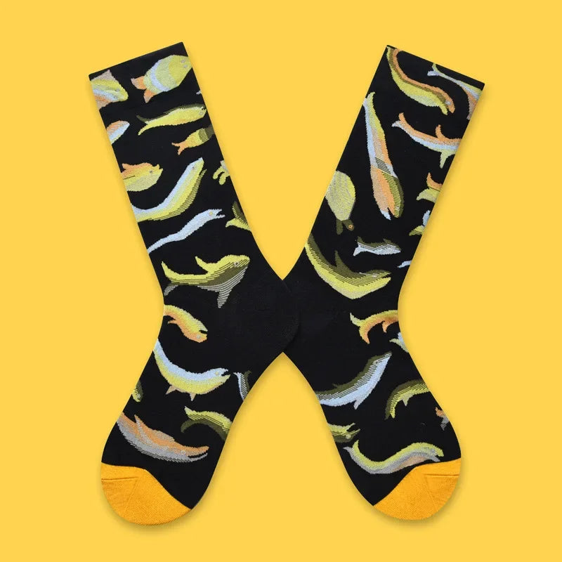 2024 Autumn and winter new socks female French plant series in high tide women's socks  designer socks