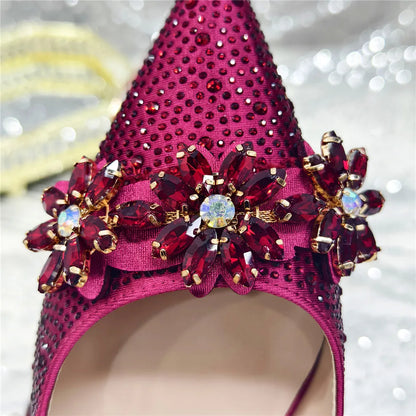 New Arrival African Women Shoes Decorated with Rhinestone Shoes for Women 2025 Designer Luxury Plus Size 43 Wedding Shoes Bride