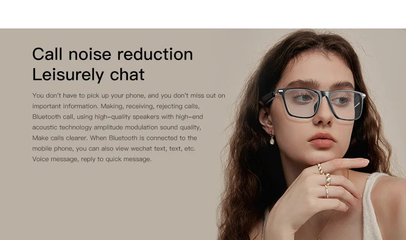 SENBONO Smart Glasses Bluetooth Call Volume Control Music Control Camera Control Built-in Microphone Sunglasses for Men Women