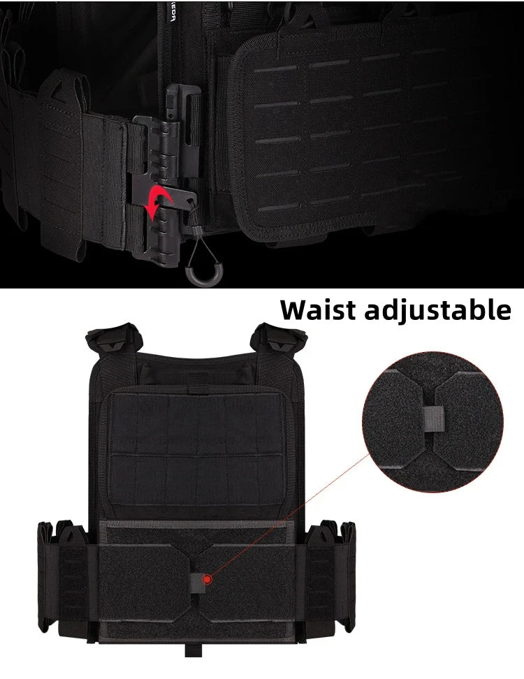 YAKEDA Tactical Plate Carrier Vest,Military Molle Assault Vest with Quick Release Buckles,Adjustable Padded Straps,1000D Nylon