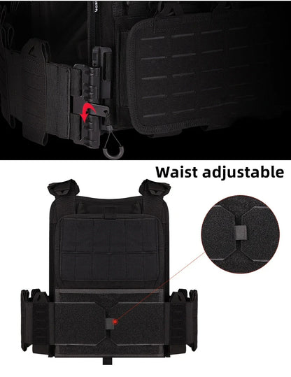 YAKEDA Tactical Plate Carrier Vest,Military Molle Assault Vest with Quick Release Buckles,Adjustable Padded Straps,1000D Nylon
