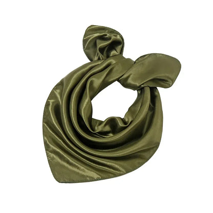60x60cm Solid Colors Neckerchief Scarf For Women Silk Satin Headband Hair Scarves Female Square Shawls Head Scarfs