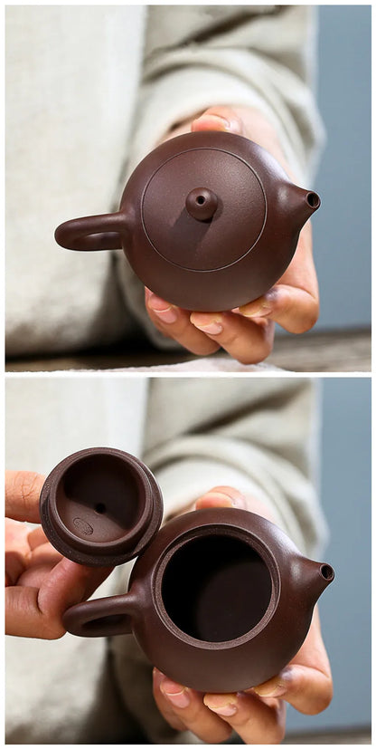 100ml Yixing Boutique Purple Clay Teapots Ball Shaped Infuser Xishi Tea Pot Beauty Kettle Customized Zisha Tea Set Authentic