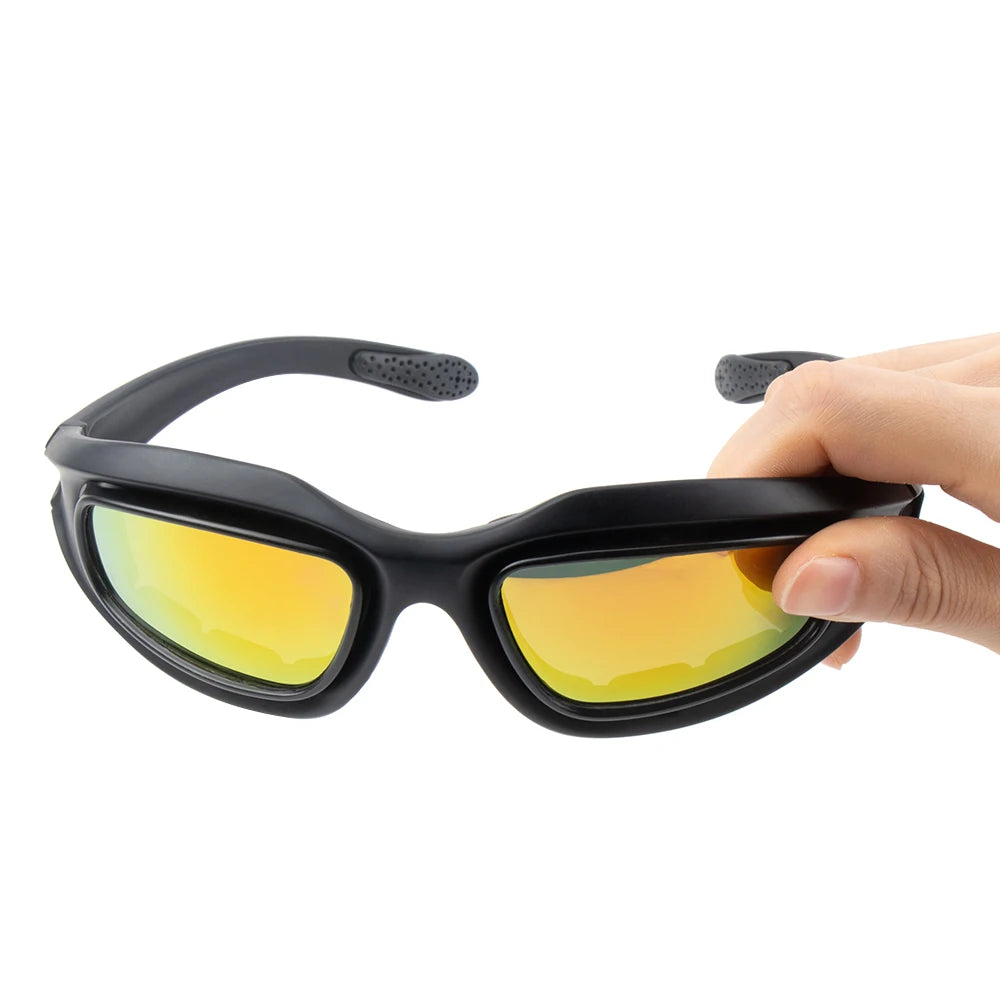 KEMiMOTO Motorcycle Glasses UV400 Polarized Sunglasses For Shooting Eye Protection Windproof Moto Goggles Antifog For Cycling