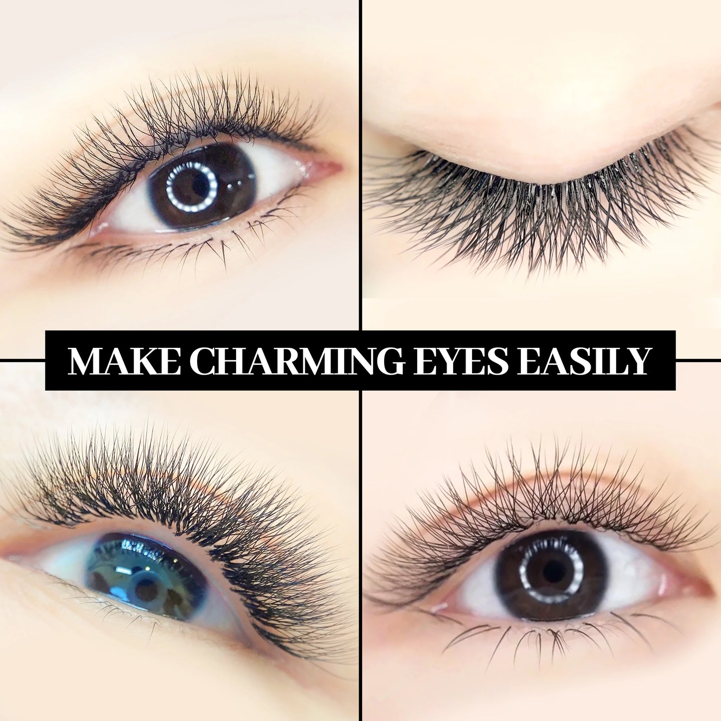 XIUSUZAKI YY Shape Black Brown Eyelashes Extensions Two Tips 2D YY False Lashes Natural Premade Volume Fans Individual Lashes