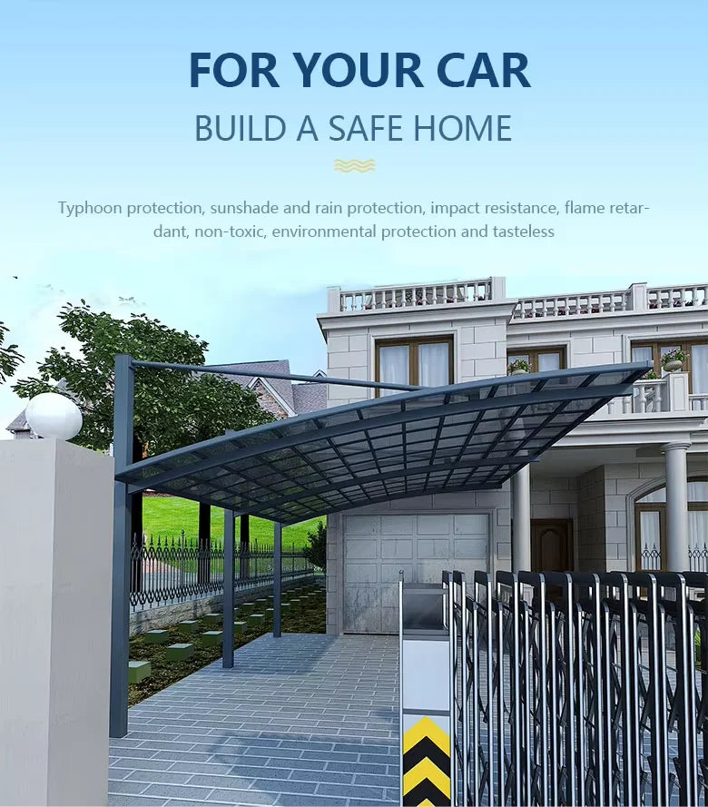 OneAlu Modern Custom Aluminum Outdoor Structure - Gazebo, Carport, Sunshade Canopy for Villa, Garden, Patio & Flower Stand