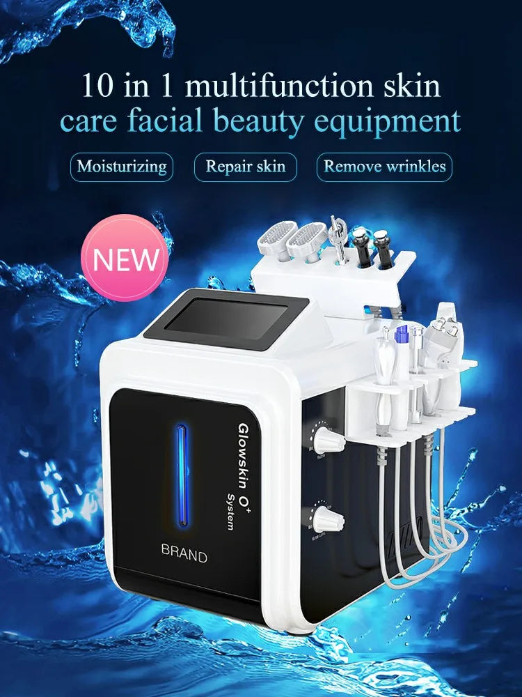 10 in 1 Multifunction Hydro Dermabrasion Cold Hammer Diamond Dermabrasion Oxygen spray dead skin Remove SPA Beauty Salon Device