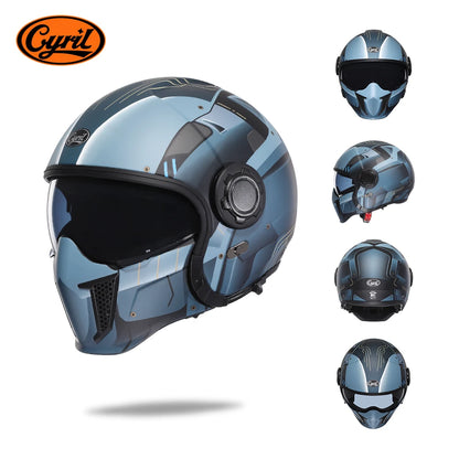 CYRIL Motorcycle Helmet Full Face Open Face Helmets 3/4 Men Women Modular Dual Visor Helmet For Motorcycle ECE DOT Approved