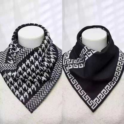 Warm Knitted Scarf with Geometric Pattern, Fashion Winter Neck Warmer for Women and Men, Soft Thick Cold Weather Accessories