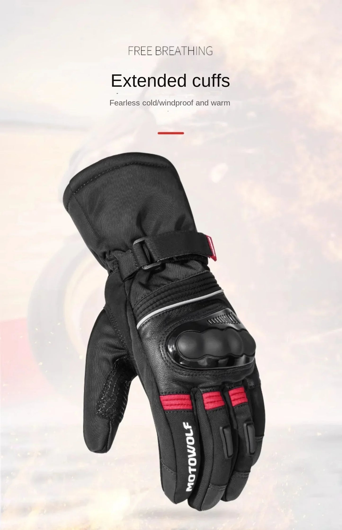 Motowolf Winter Motorcycle Riding Gloves Waterproof Leather Warm Riding Protection Gear for Motorcyclists gp Sports Accessories